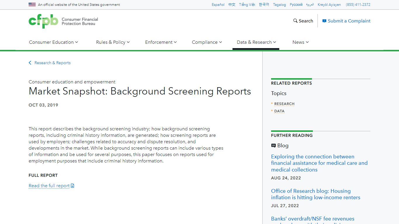 Market Snapshot: Background Screening Reports